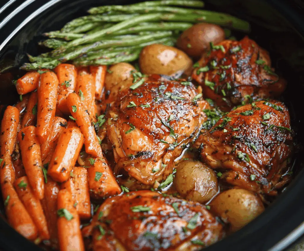 Slow Cooker Honey Garlic Chicken and Veggies
