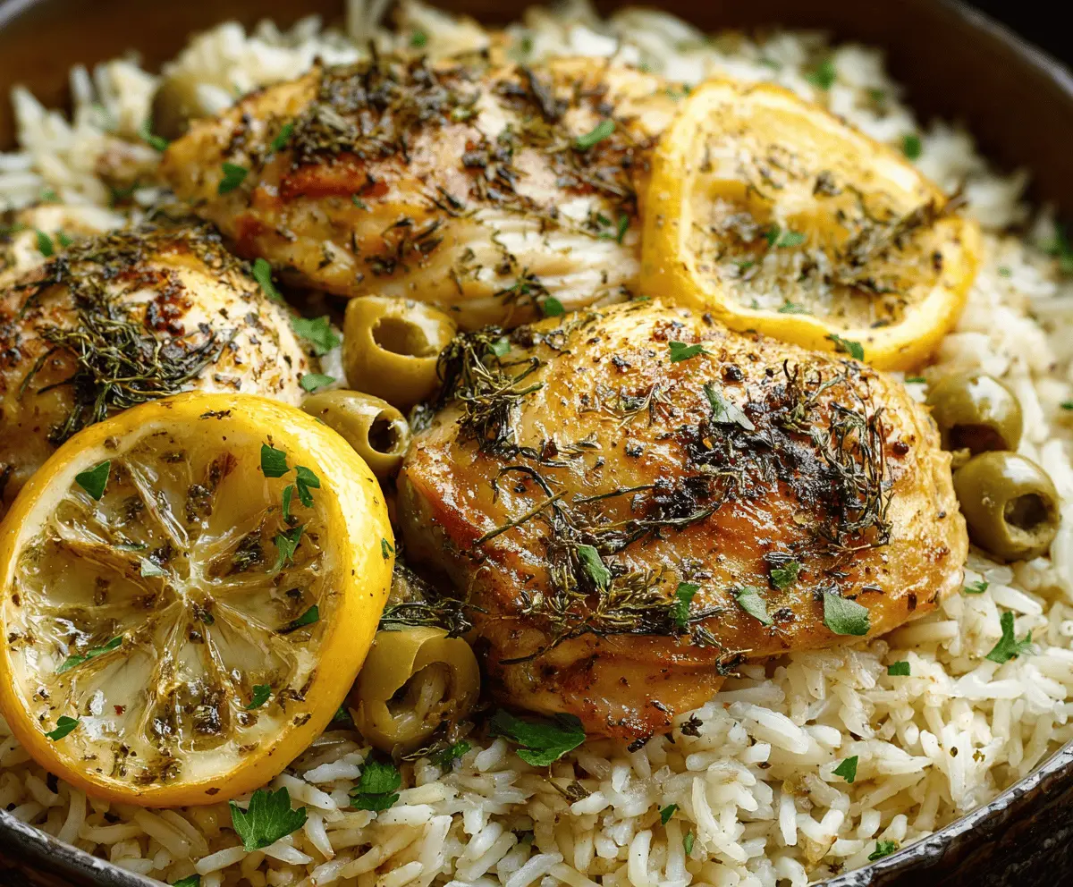 Slow Cooker Lemon Herb Chicken and Rice