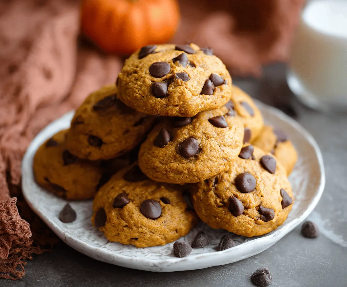Soft & Gooey Pumpkin Chocolate Chip Cookies