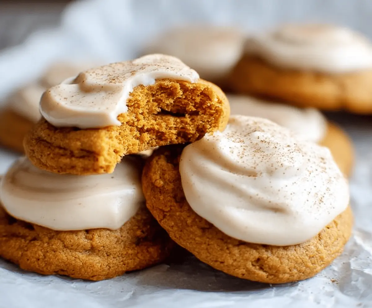 Soft Pumpkin Cookies with Cinnamon Frosting – Easy Fall Dessert Recipe