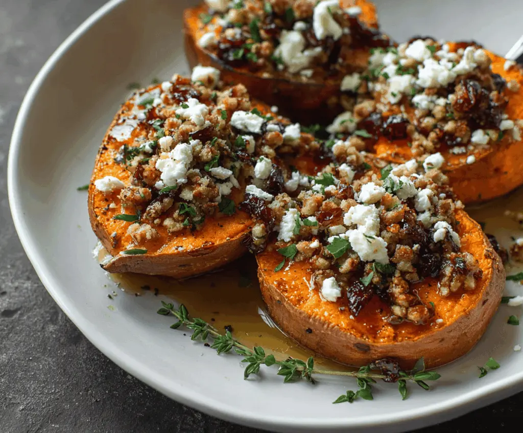 Sweet Potato Rounds with Honey & Feta Crumble