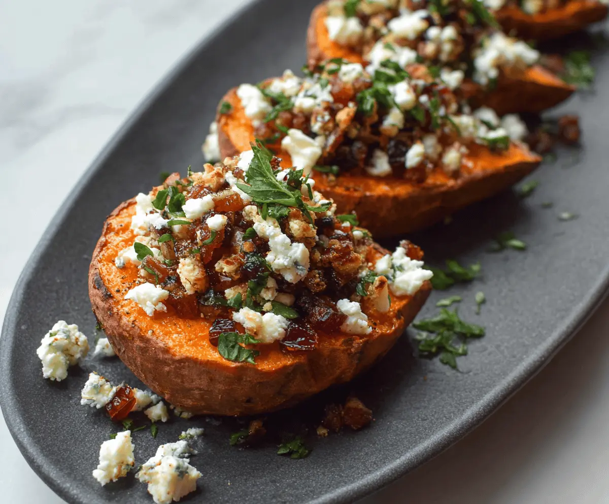Sweet Potato Rounds with Honey & Feta Crumble