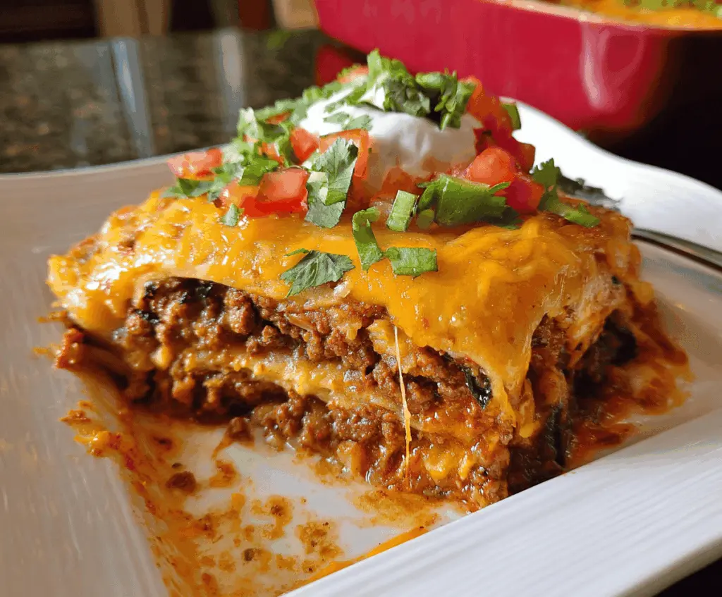 The BEST Beef Enchilada Casserole