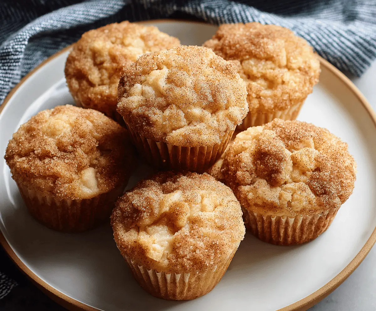 Delicious homemade apple cinnamon muffins with fresh apple chunks and warm cinnamon, perfect for breakfast or a snack.