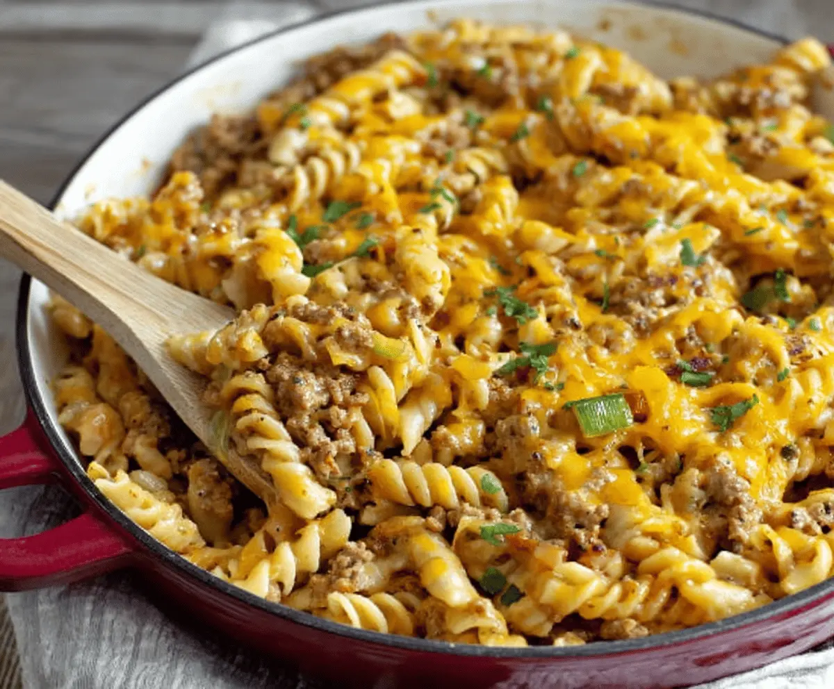 Cheesy Ground Turkey Pasta Recipe – Creamy & Easy Comfort Meal