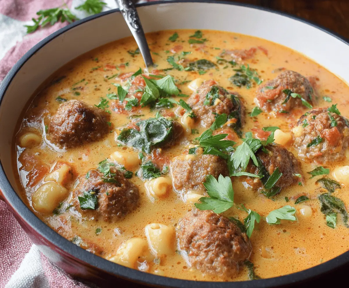 Creamy Italian Meatball Soup Recipe – Easy & Delicious Dinner Idea