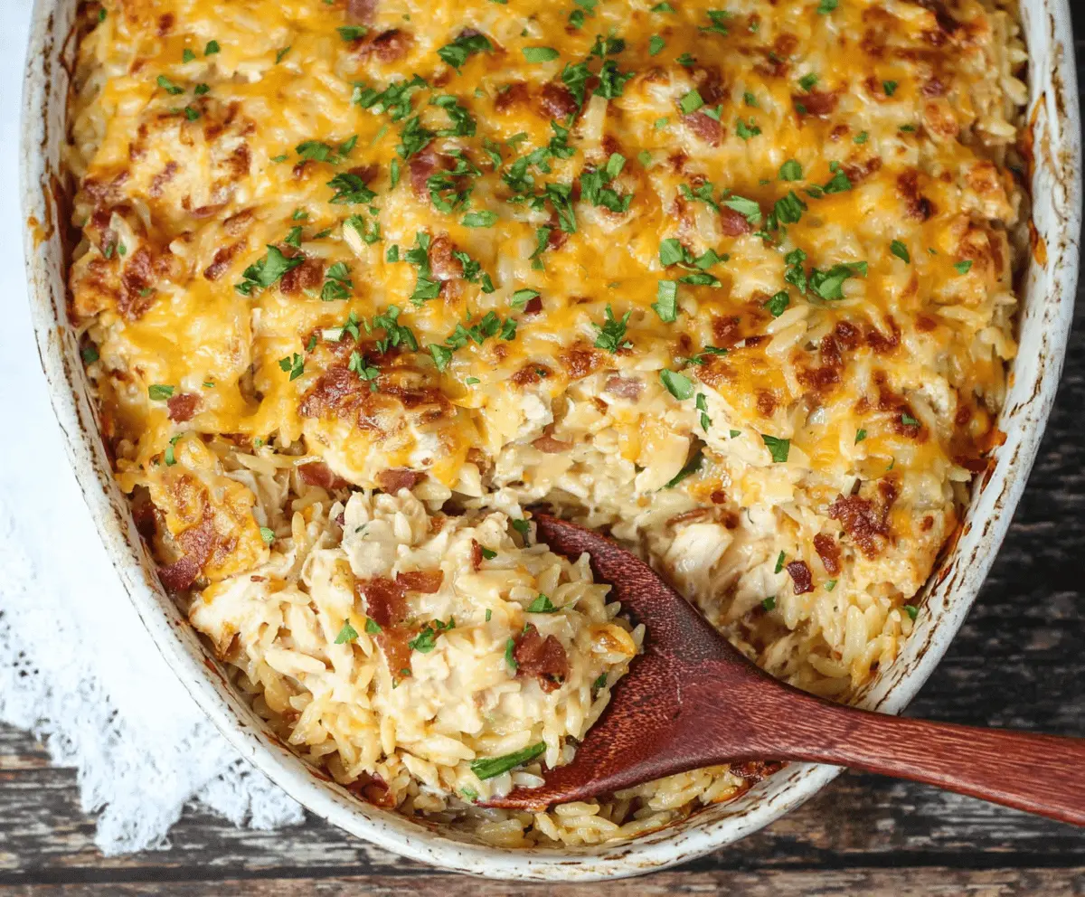 Easy French Onion Chicken Orzo Casserole Recipe