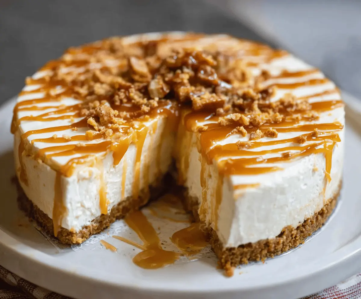 No Bake Salted Caramel Cheesecake Recipe – Easy & Creamy Dessert