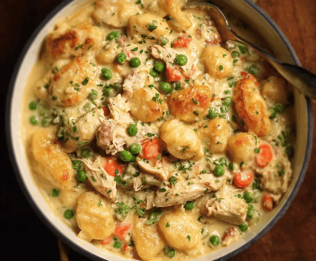 One Pot Gnocchi Chicken Pot Pie