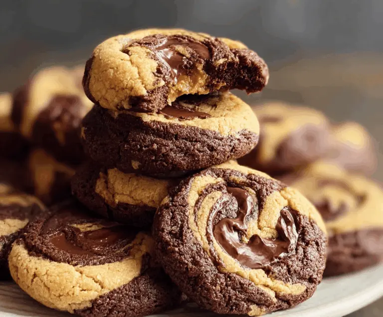 Delicious Peanut Butter Brownie Swirl Cookies with rich chocolate and creamy peanut butter swirl, perfect for dessert or treat cravings.