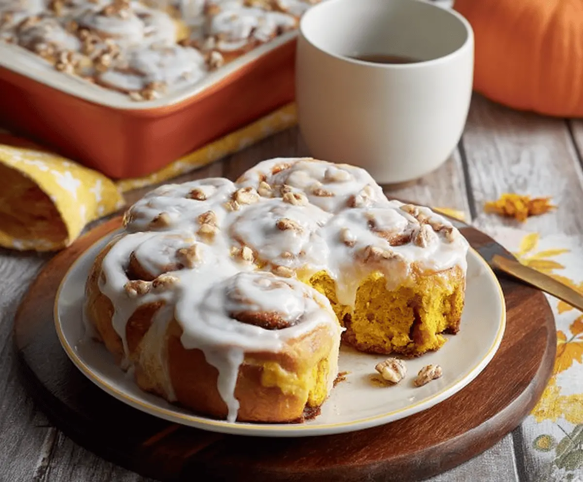 Irresistible Pumpkin Cinnamon Rolls with Coffee Maple Frosting
