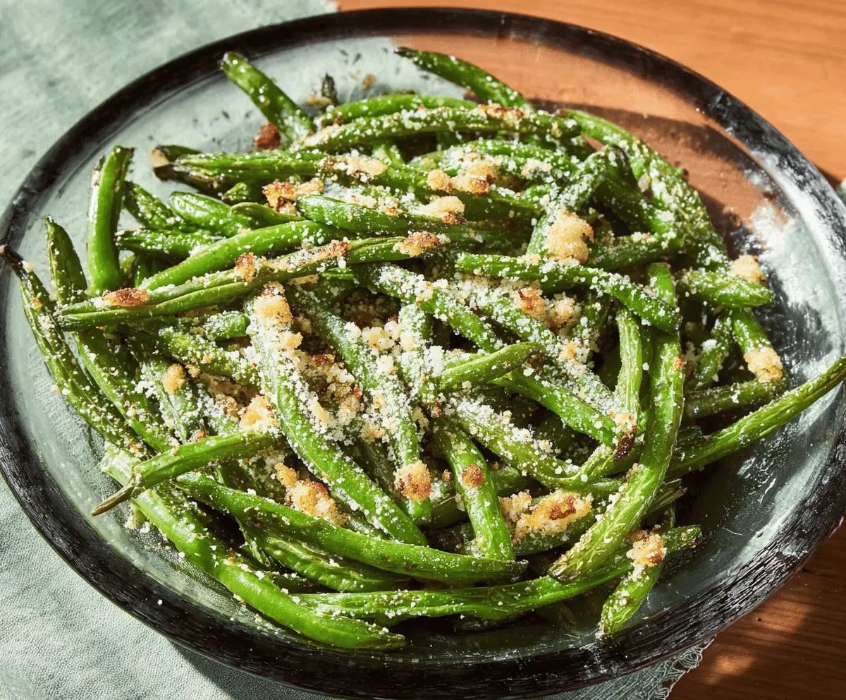 Crispy Roasted Parmesan Green Beans Recipe
