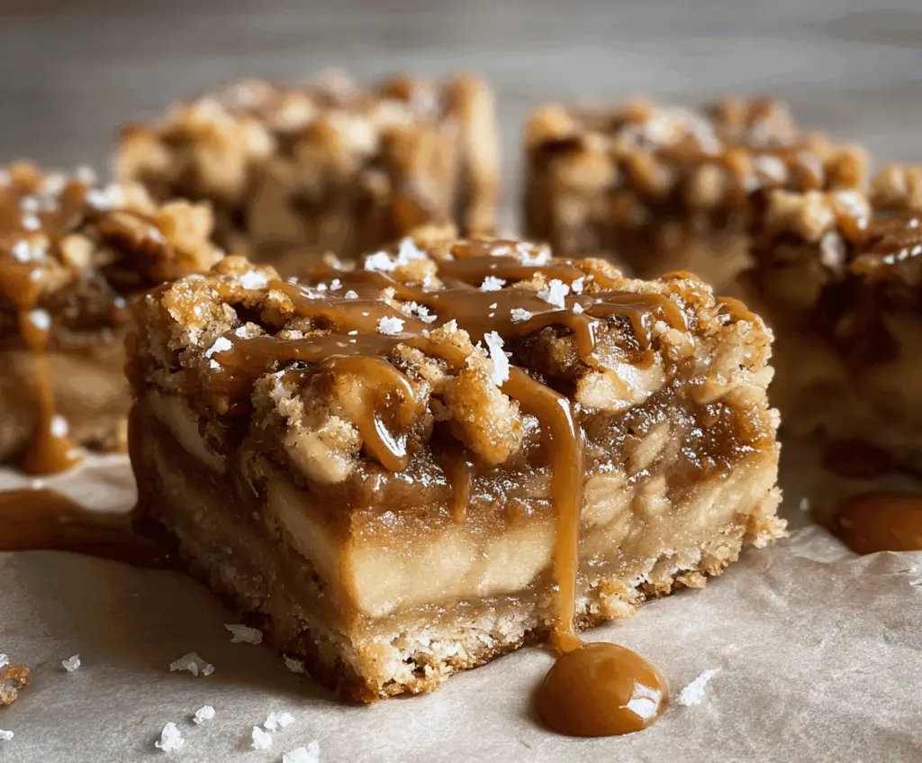Salted Caramel Apple Bars for Fall