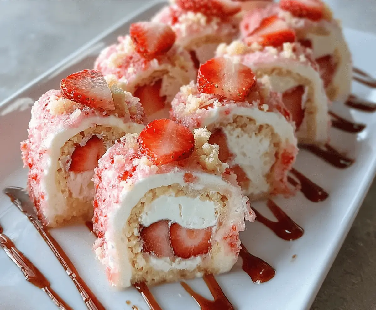 Easy Strawberry Shortcake Sushi Rolls Recipe – Delicious No-Bake Dessert Rolls