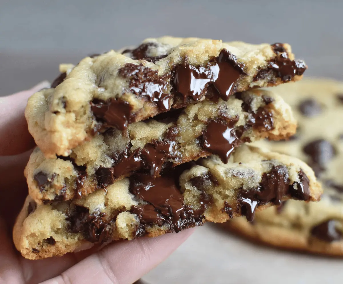 Ultra Thick Bakery-Style Chocolate Chip Cookies: Crispy Edges & Gooey Centers