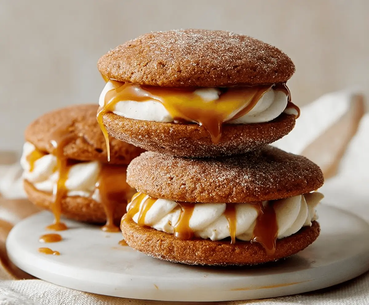 Easy Apple Cider Whoopie Pies with Caramel