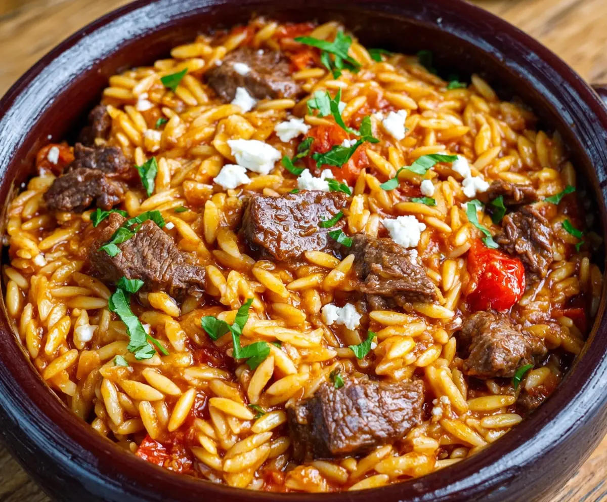 Easy Greek Beef Giouvetsi with Orzo