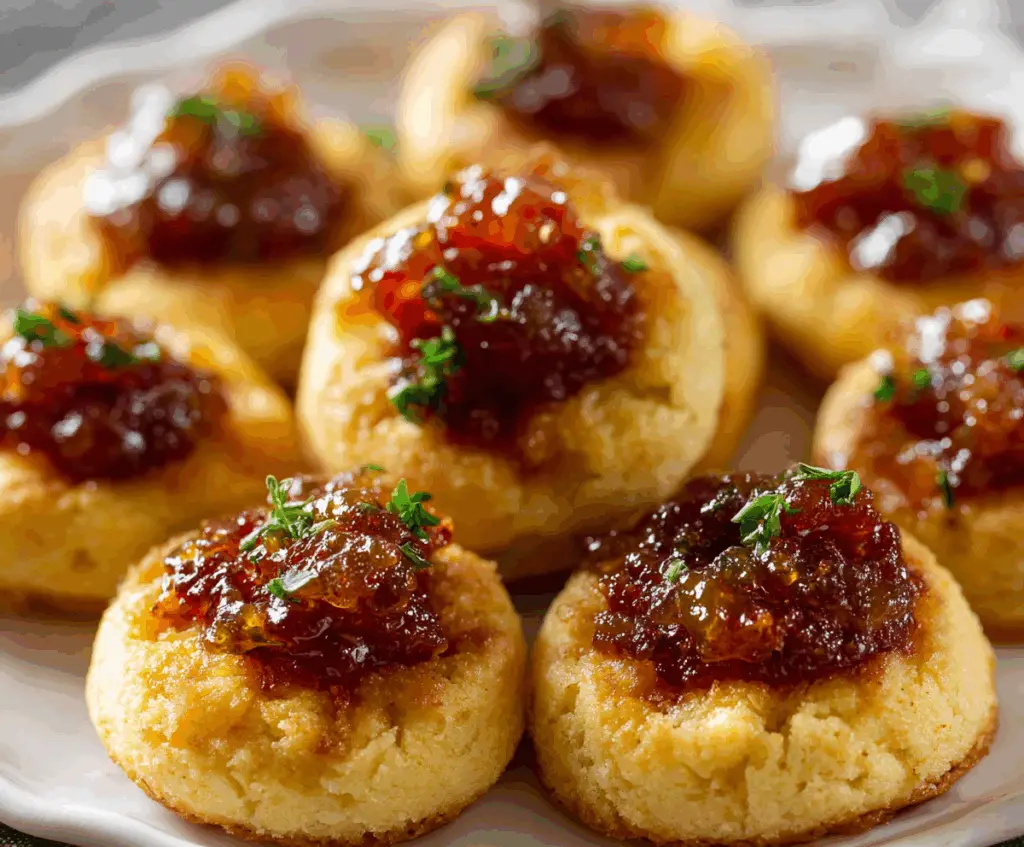 Cheesy Thumbprint Appetizers with Hot Pepper Jelly
