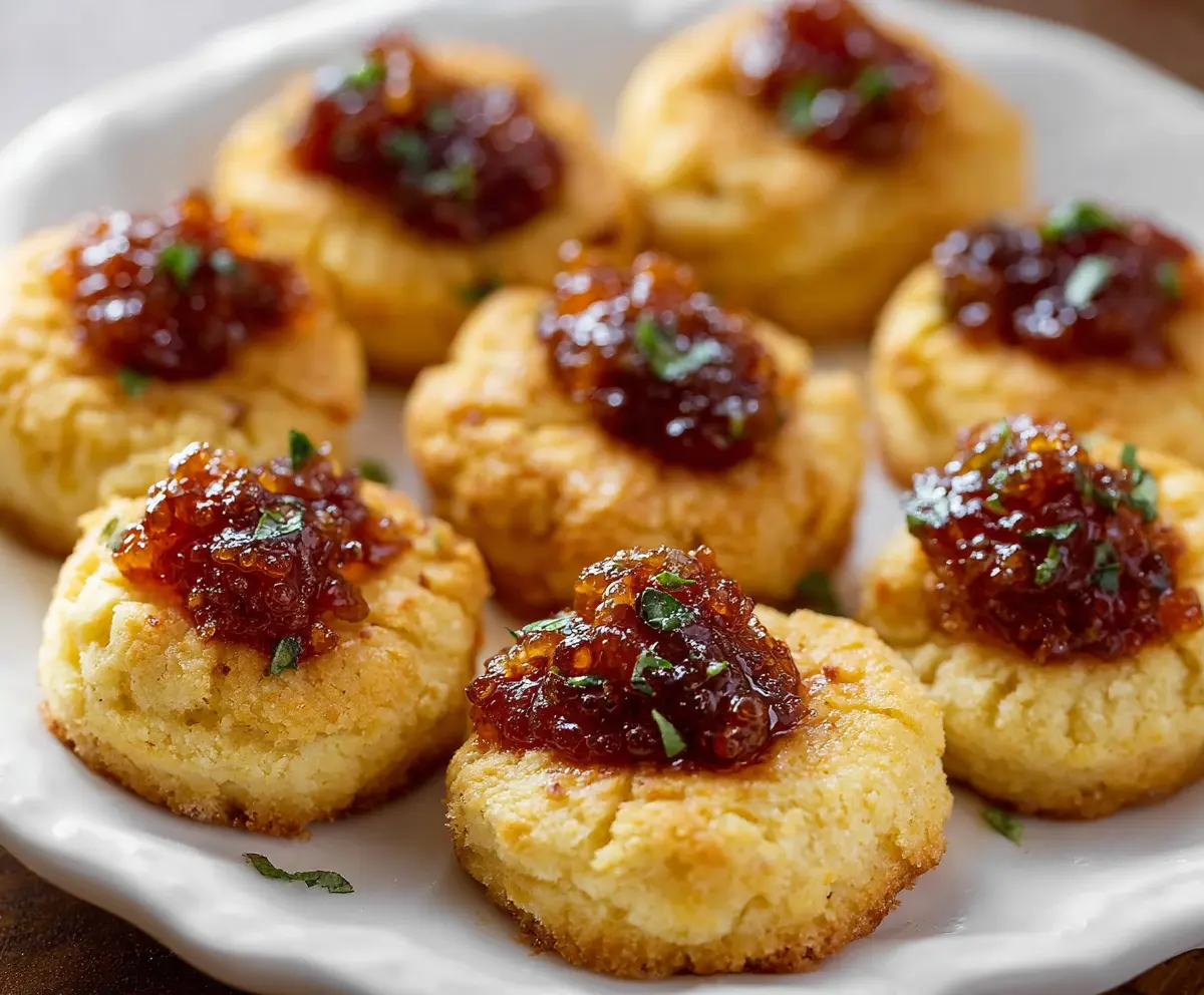 Easy Cheesy Thumbprint Bites with Hot Pepper Jelly