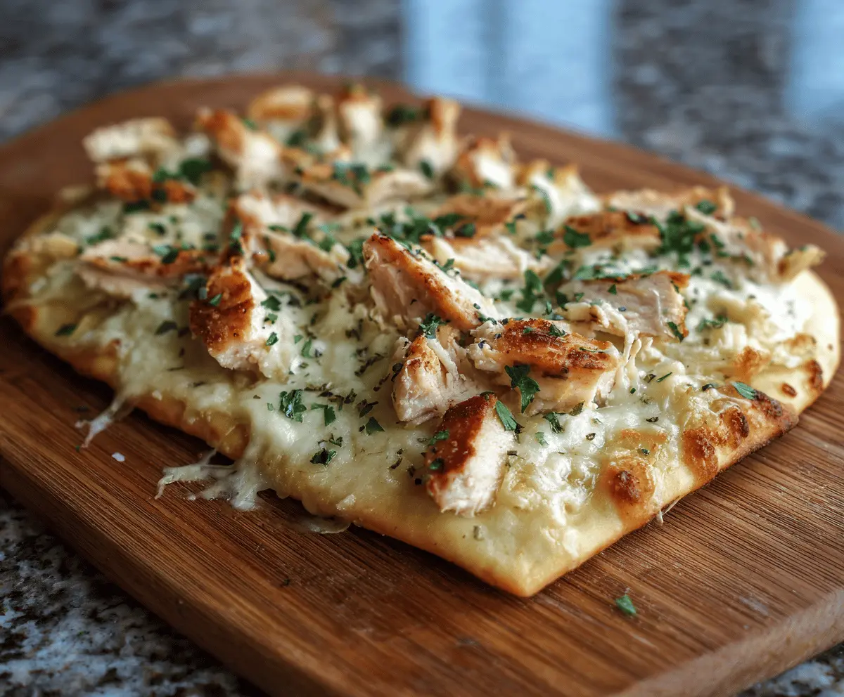 Easy Chicken Alfredo Flatbread