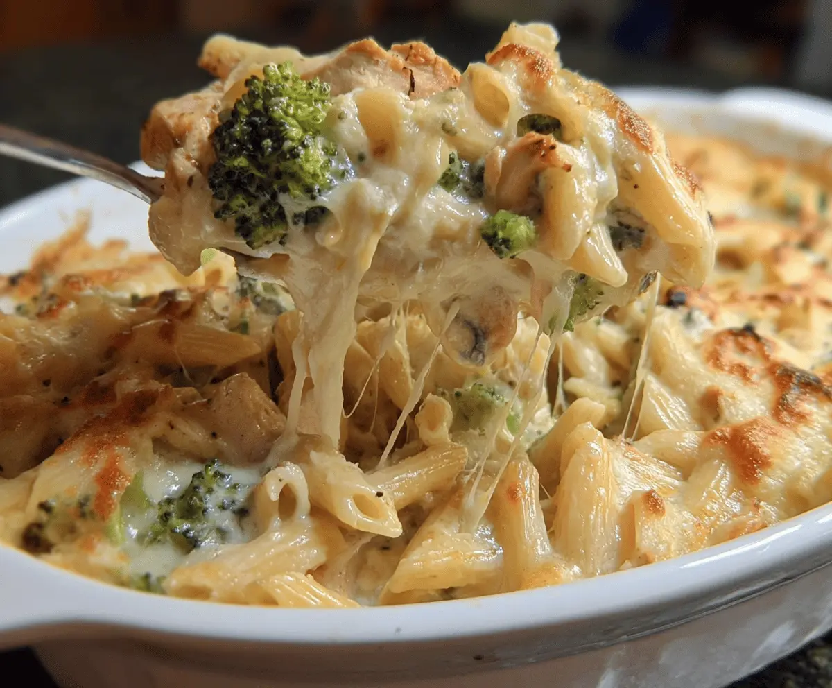 Easy Chicken Broccoli Alfredo Bake
