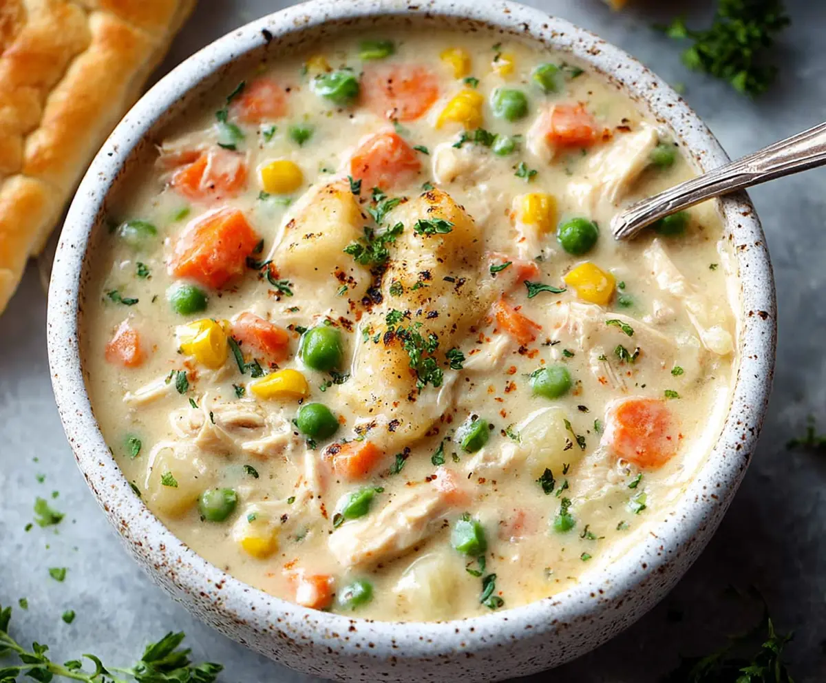Easy Chicken Pot Pie Soup Recipe