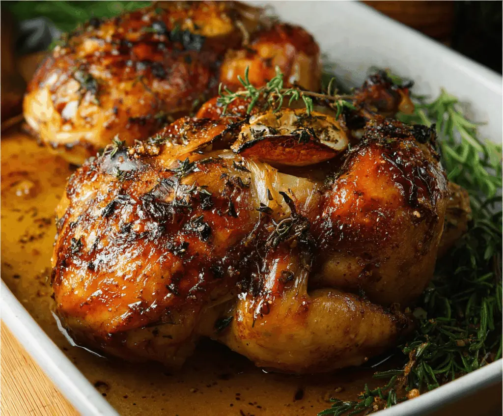 Cider Maple Oven Roasted Cornish Hen recipe