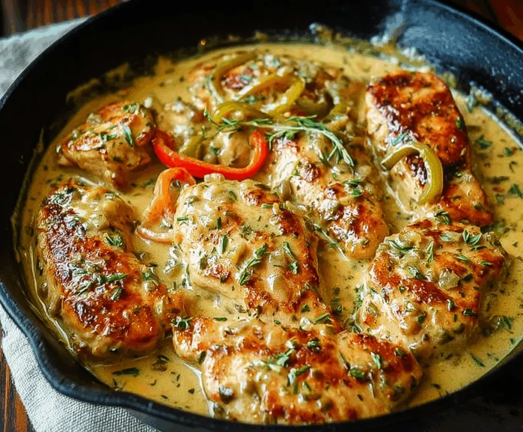 Creamy Pepperoncini Chicken Skillet