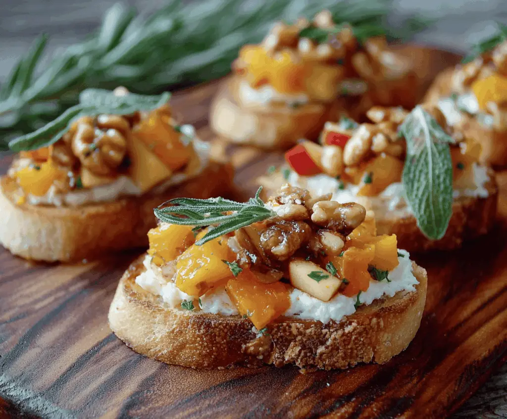 Delicious Fall Bruschetta with Butternut Squash and Apples