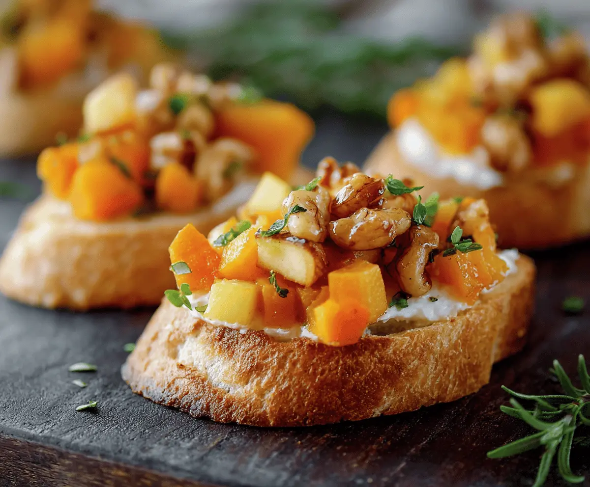 Fall Bruschetta with Butternut Squash & Apples