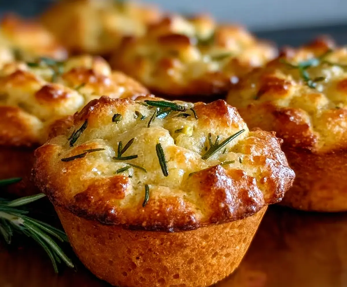 Easy Garlic Rosemary Focaccia Muffins