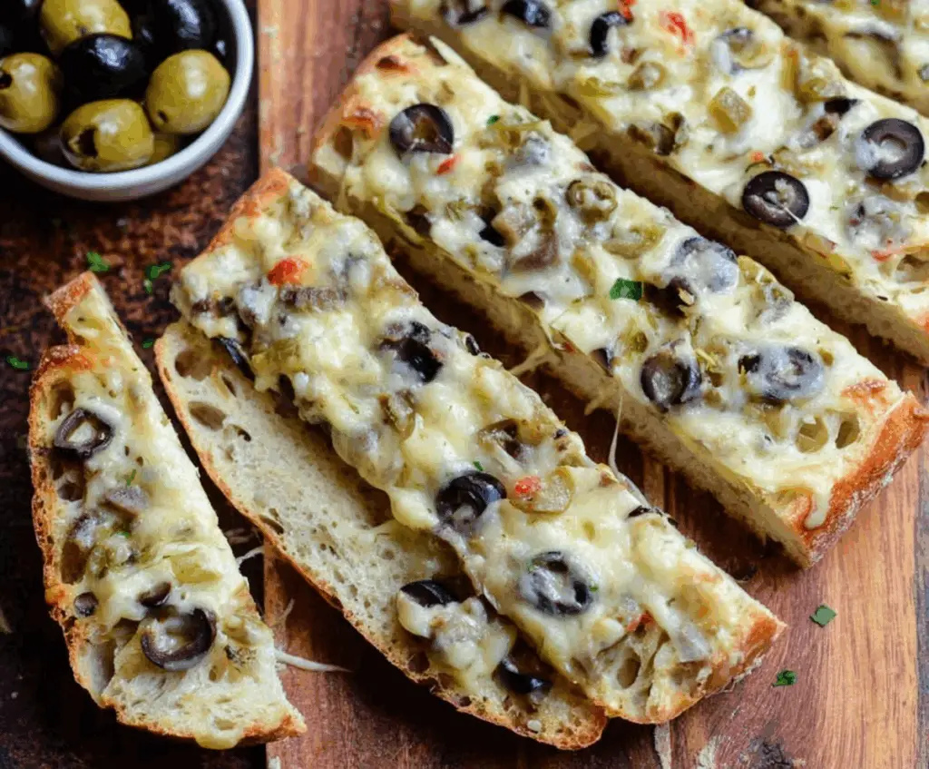 Easy Olive Cheese Bread Appetizer