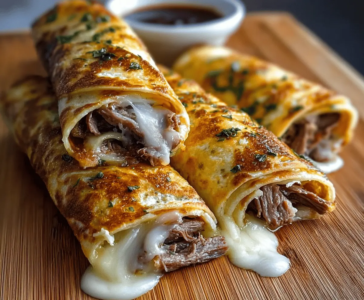 Easy French Dip Tortilla Roll Ups