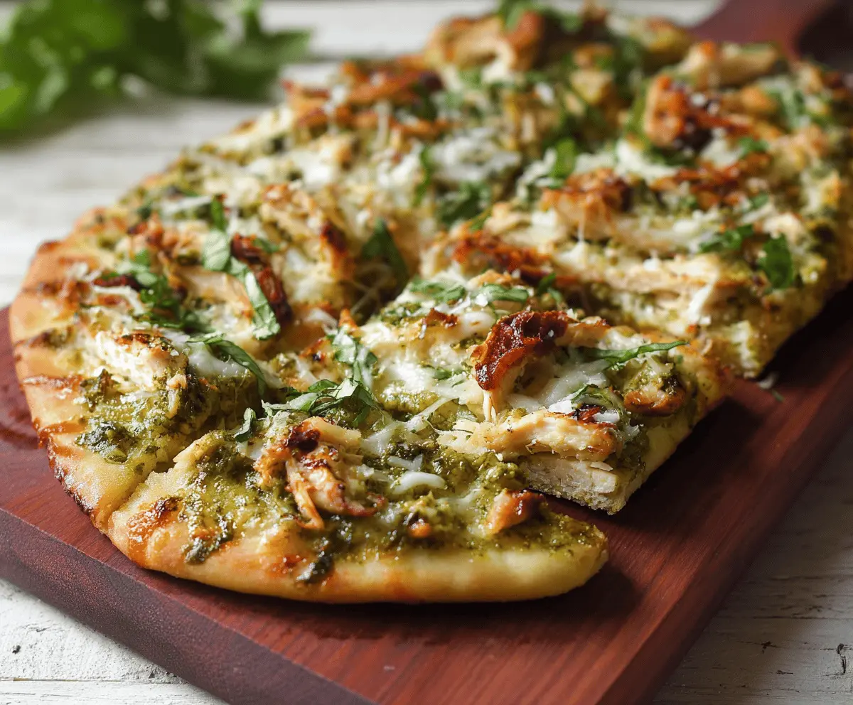 Easy Pesto Chicken Flatbread Recipe