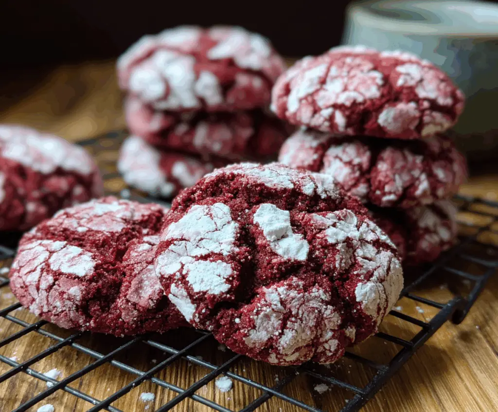 Red Velvet Crinkle Cookies