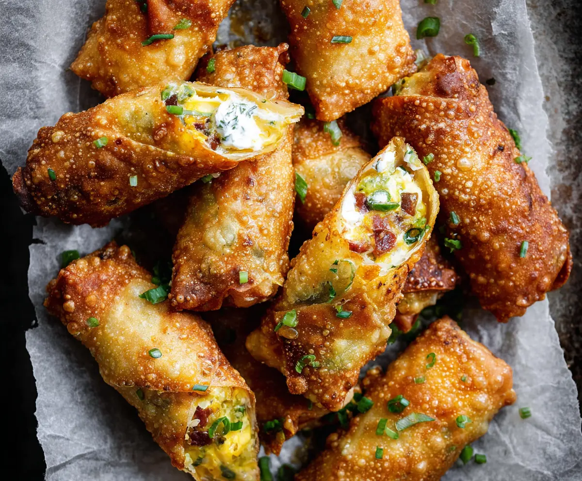 Delicious mini jalapeno popper egg rolls served as tasty finger food, perfect for parties and gatherings.