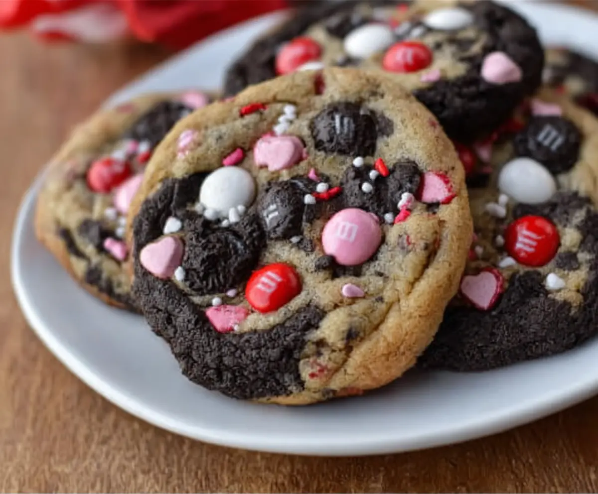 Valentine's Oreo M&M Cookies