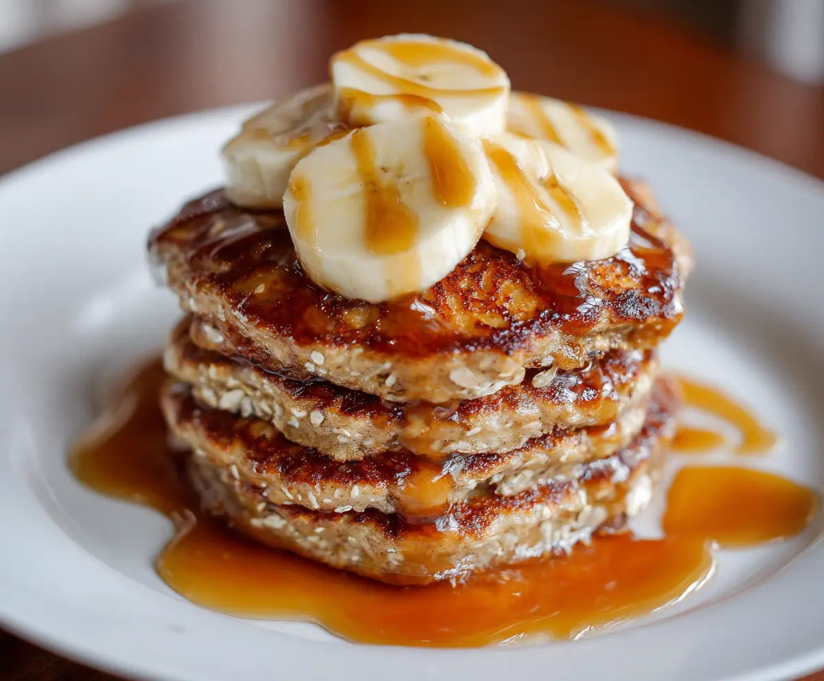 Easy 3 Ingredient Banana Oat Pancakes