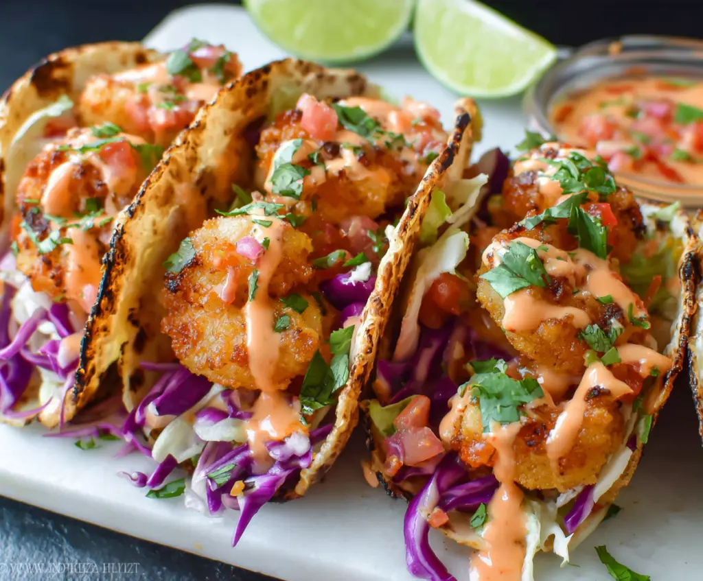 Air Fryer Bang Bang Shrimp Tacos