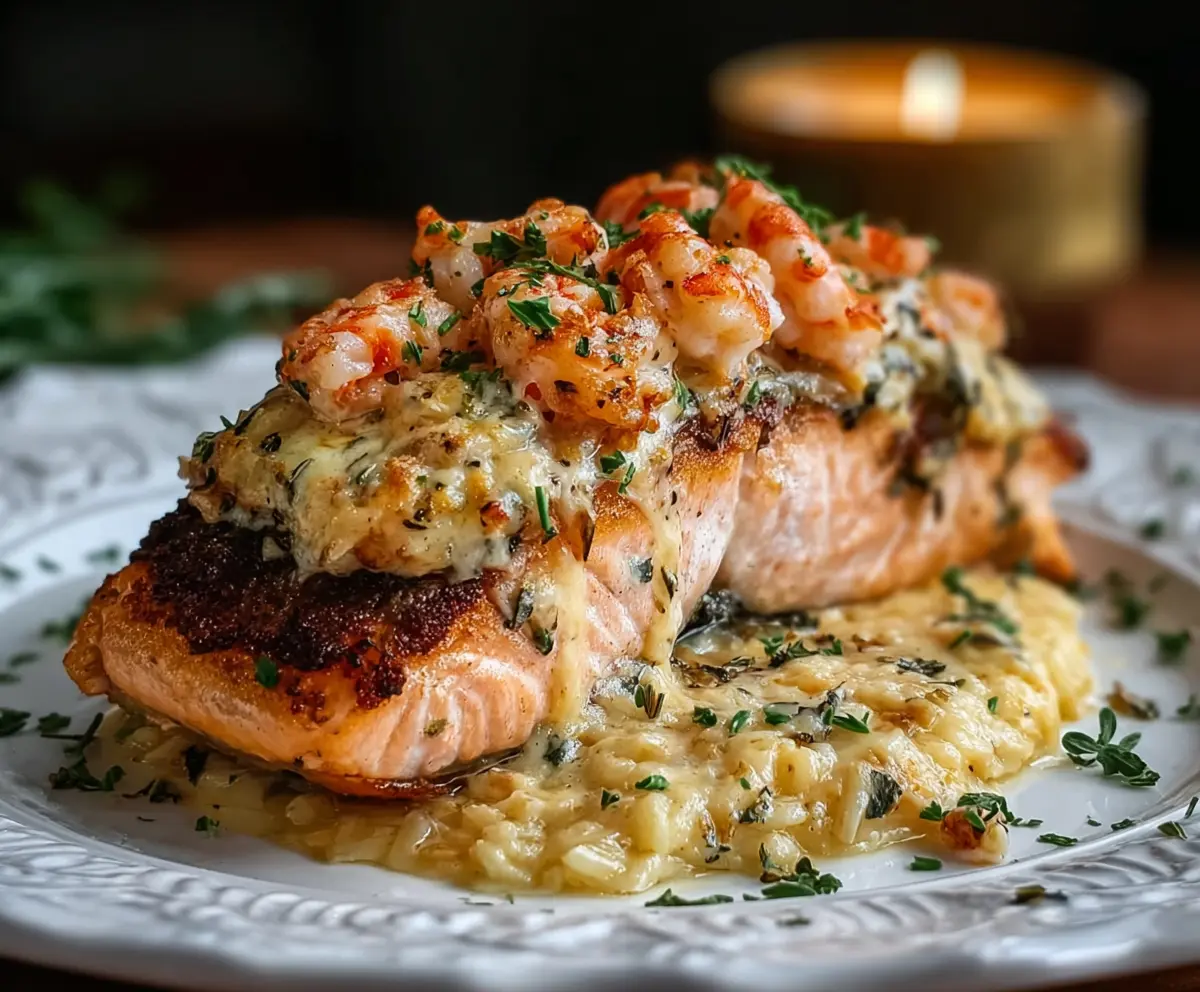 Crab & Shrimp Stuffed Salmon Recipe