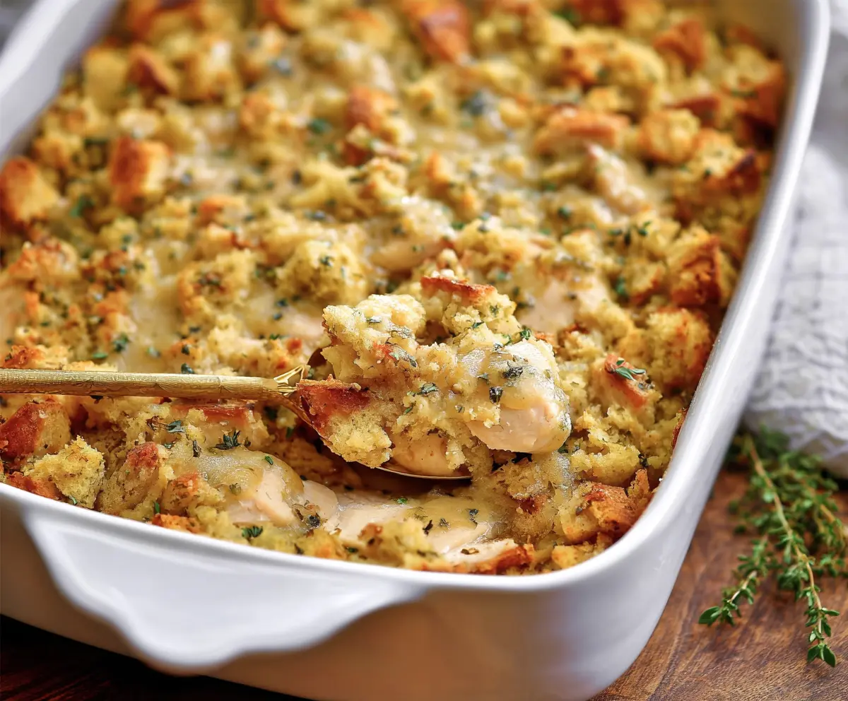 Easy Chicken Stuffing Bake