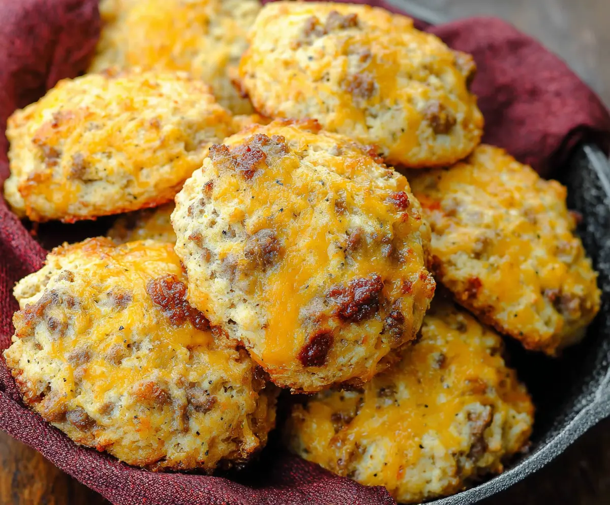 Easy Keto Sausage Cheese Biscuits