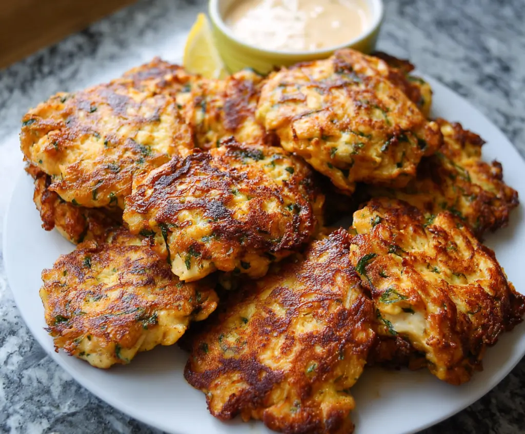 Low Carb Dinner : Cheesy Chicken Fritters Recipe