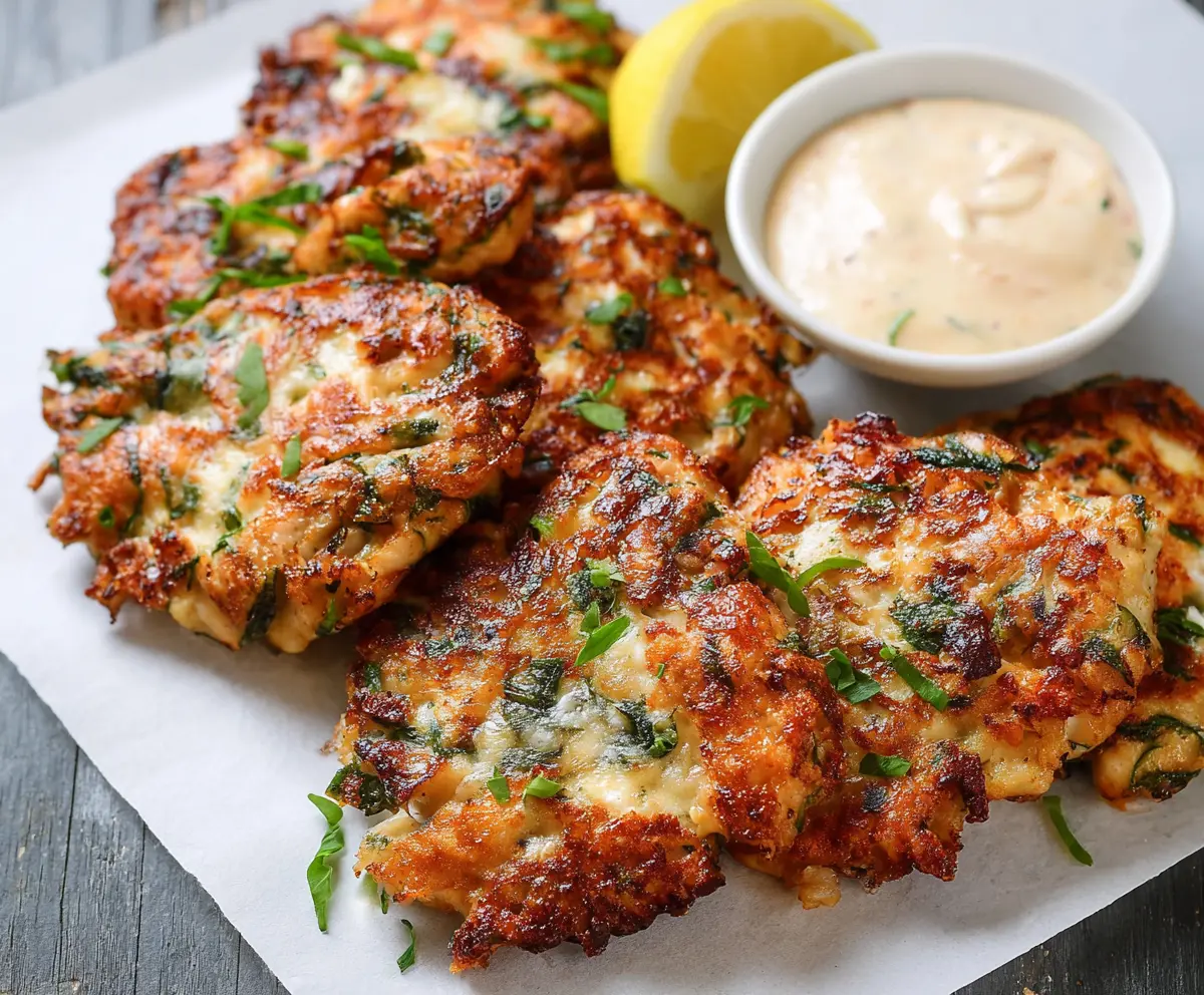 Easy Cheesy Chicken Fritters Low Carb