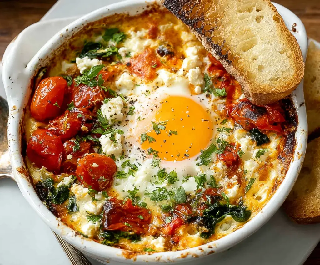 Mediterranean Baked Feta Eggs