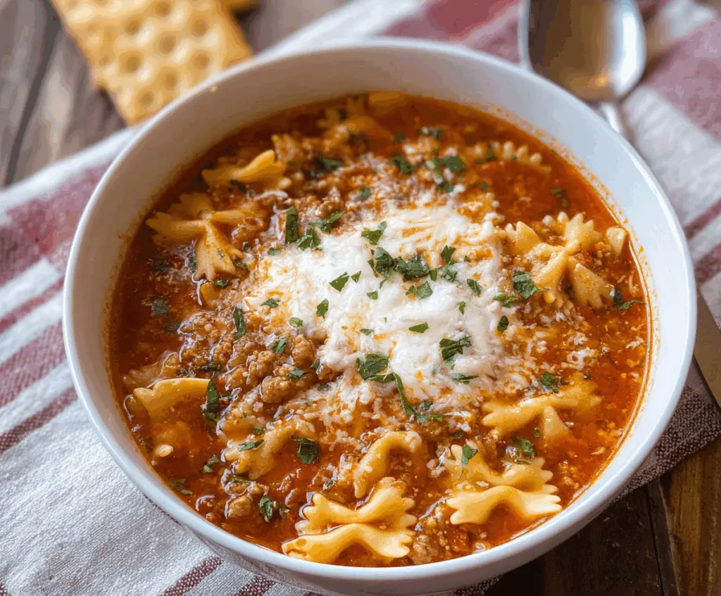 Quick Lasagna Soup
