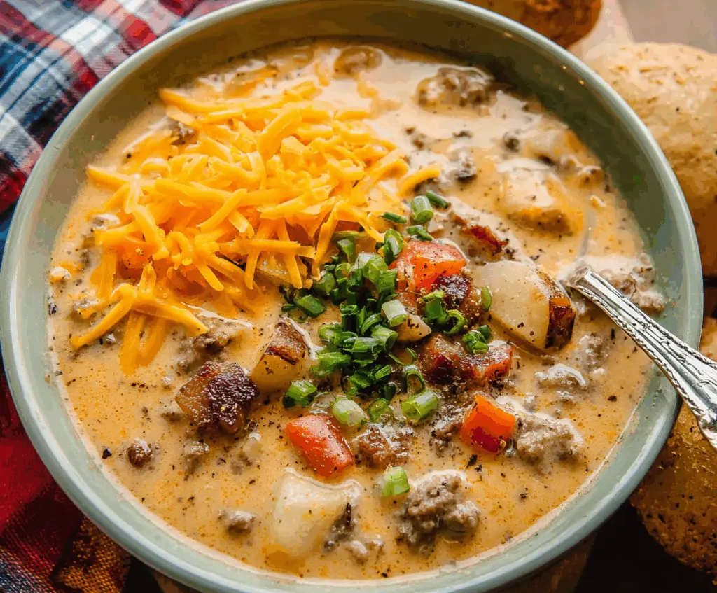 Rich Cheeseburger Soup