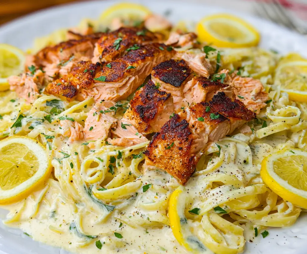 Salmon Pasta with Lemon Cream Sauce