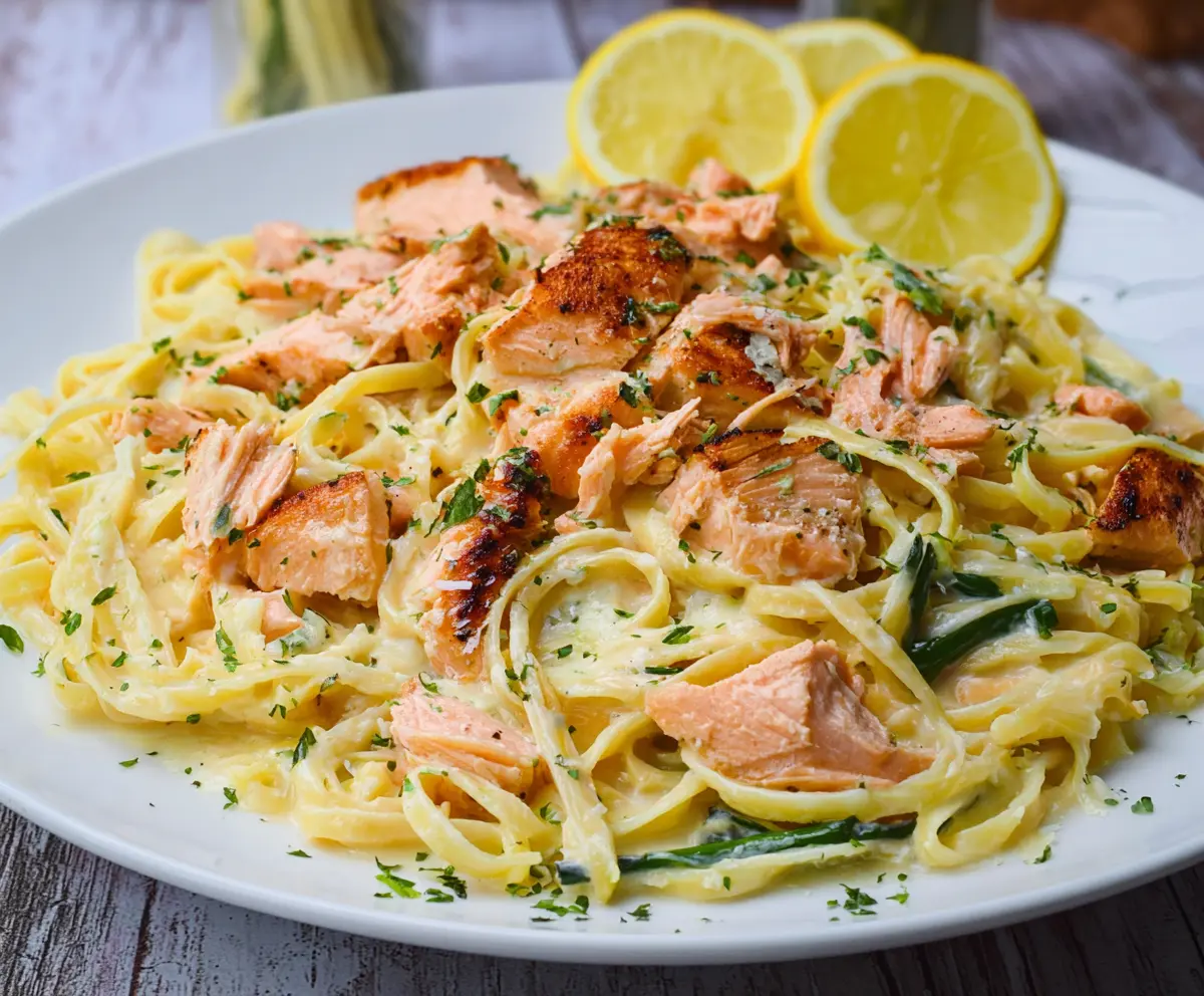 Creamy Lemon Salmon Pasta