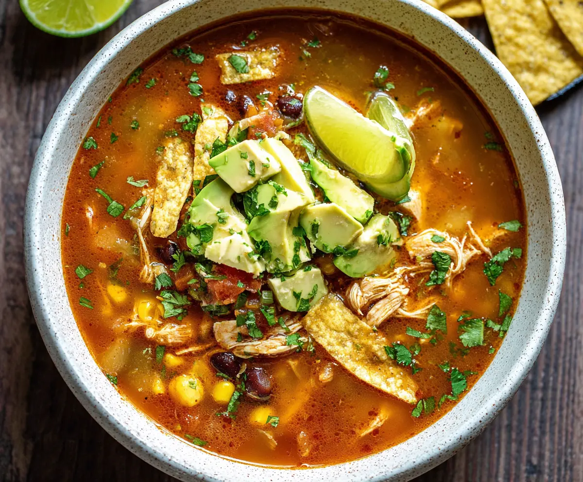 Easy Savory Chicken Tortilla Soup